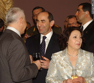Dignitaries congratulated the President and his wife,  Bella.